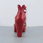 Big Size 32-43 Block Heel Platform Sandals Women Wedding Shoes 2025 Summer High Heels Gladiator Sandals Patent Leather Sandals