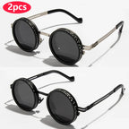 Brand Polarized Round Sunglasses ND9 Adjustable Dimming Sun Glasses Men Women Retro Punk Men's Eyeglasses Outdoor Shades UV400
