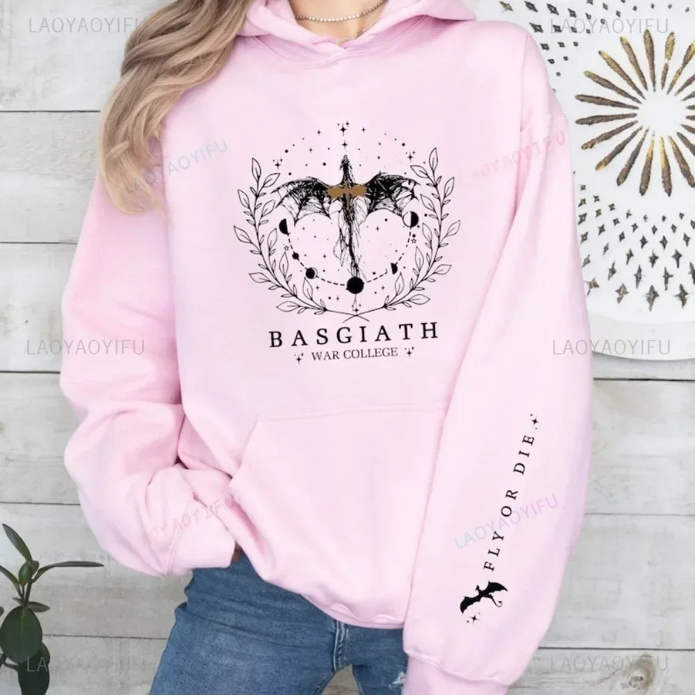 2025 Women's Fall/Winter Hoodie Fourth Wing Sweatshirt Basgiath War College Dragon Knight Hoodie Fantasy Gift unisex Pullover