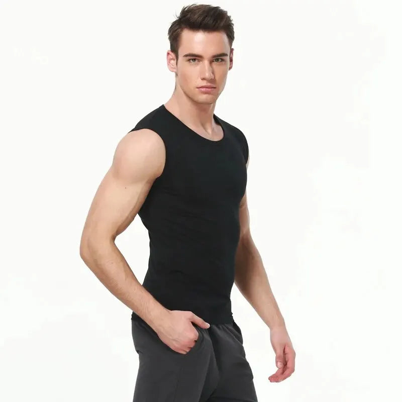 3/1 Pack Men's Cotton Sleeveless Vest Young Men's Wide Shoulder Sports Fitness Slim Top Solid Color Joker Tight Vest Parent-chil