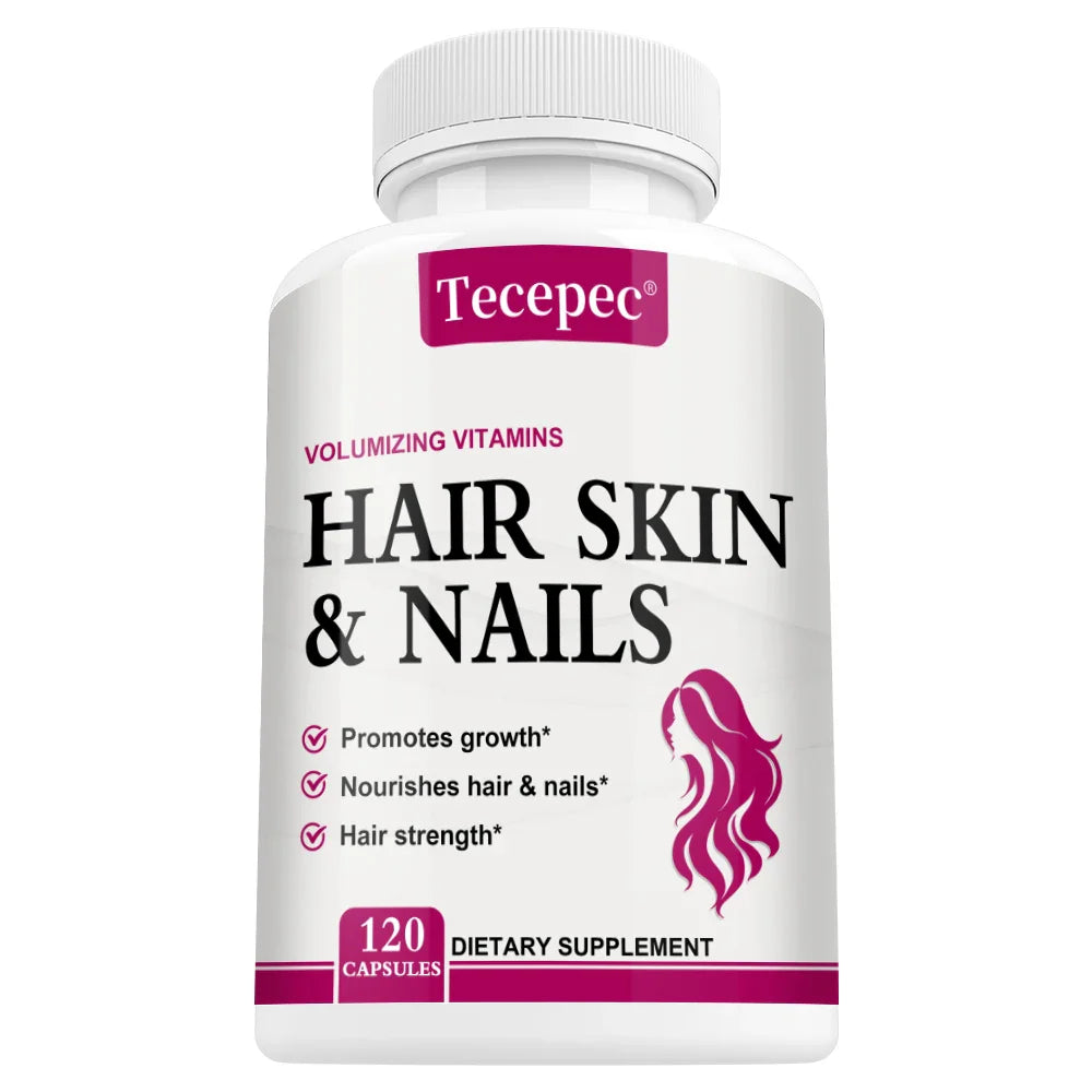 Hair Skin & Nails Vitamin Capsules - with Biotin and Collagen, Nutritional Supplement for Men and Women, Non-GMO, Gluten-Free