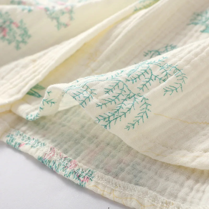 2025 New Women's Spring/Summer Pajama Set 100% Cotton Long Sleeve Long Pants Two Piece Set Large Home Clothes