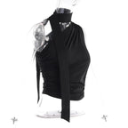 Backless Sexy Off Shoulder Halter Tank Tops Women Vintage Sleeveless Crop Top Y2K Clothes Club Female Casual Summer 2024