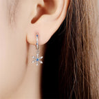 Earrings For Women Silver 925 Fashion Butterfly Snowflake Earrings Cubic Zircon Ear Studs Silver 925 Original Jewelry Gifts