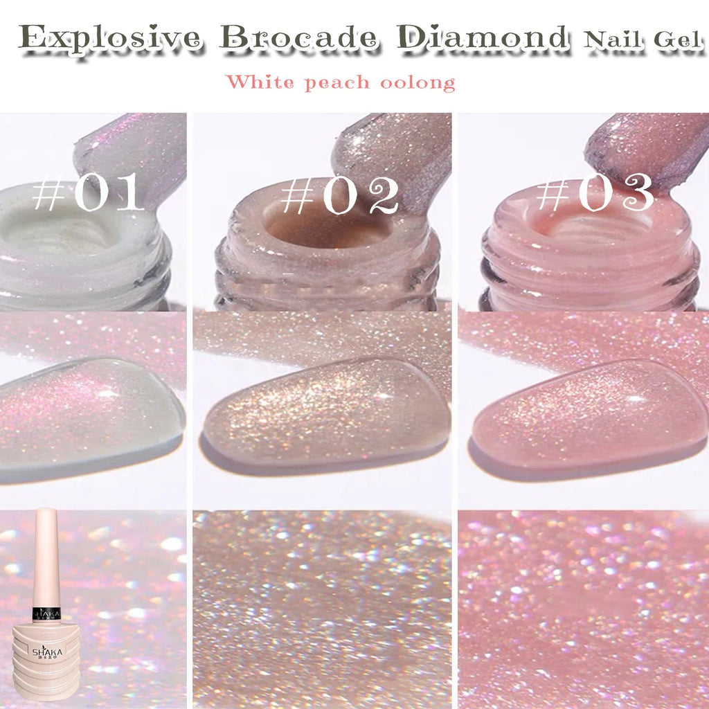 1-3pcs PSK 2025 New Whitening Purple Glass Beads Starry Crystal Nail Art Purple Glass Bead Cat Eye Gel Nail Polish Nail Supplies