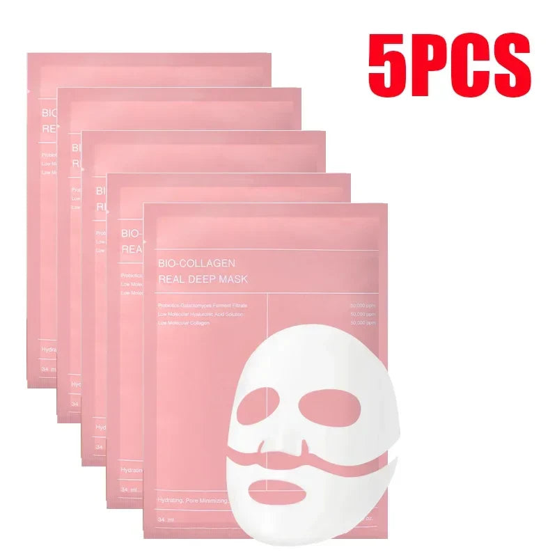 Bio-Collagen Face Mask Shrink Pore Deep Moisturizing Overnight Mask Anti-Wrinkle Hydrating Refreshing Brightening Face Skin Care