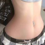 1pc Curved Navel Piercing Zircon Beach Belly Button Ring Surgical Steel Bar Navel Stud for Women Sexy Body Piercing Jewelry gift