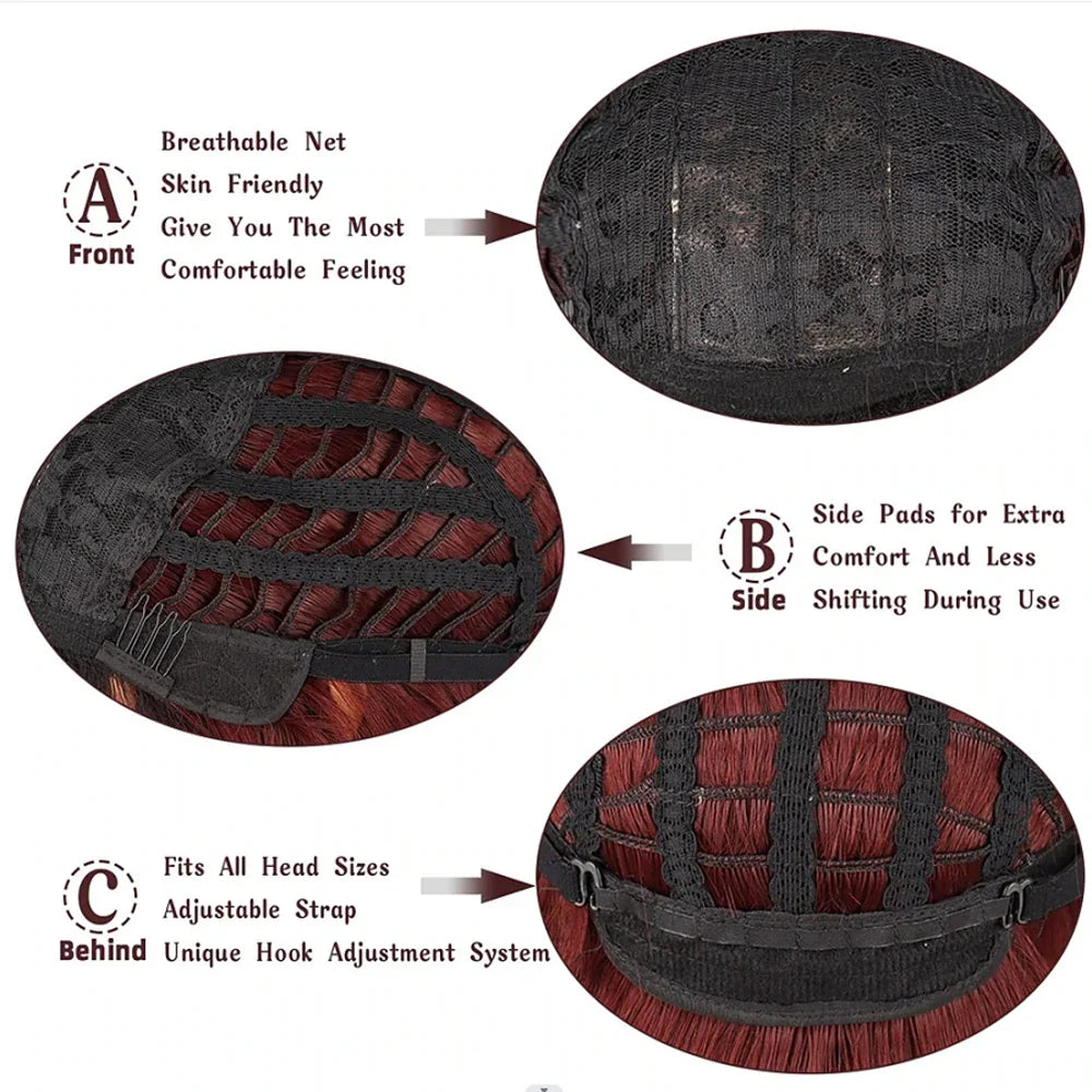 HAIRJOY Women Short  Straight  White Bob Wig with Bangs  Synthetic Hair for Daily Party Cosplay Halloween