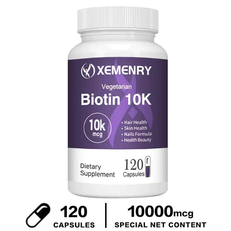 Biotin 10,000mcg - with Coconut Oil Vitamin for Hair Growth, Natural Hair, Skin and Nails - Non-GMO