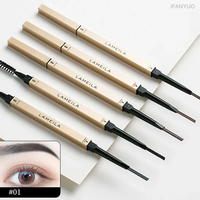 Double Head Eyebrow Pencil with Brush Waterproof Smooth 5 Colors Eye Brow Pen Tint Mascara Enhance Cosmetics Beauty Women Makeup