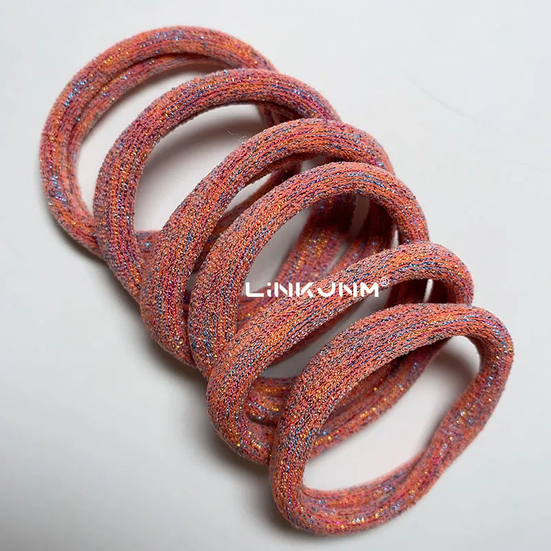 6PCS Women Glitter Hair Scrunchies Girls Elastic Hair Rubber Bands Hair Holder/Gum Hair Accessories Ponytail Hair Holders