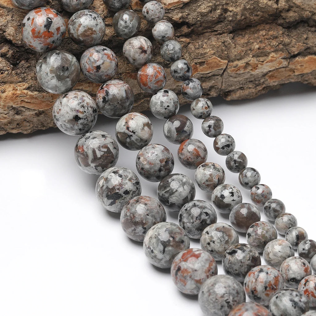 4-12mm AA Yooperlite Natural Flame Stone Beads Round Spacer Beads For Jewelry Making Supplies Diy Charms Bracelets Accessories