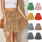 2025 Hot Sexy Ins Women's High Waist Fashion Printed Skirt Bohemian Style Small Floral A-line Female Mini Skirts Womens