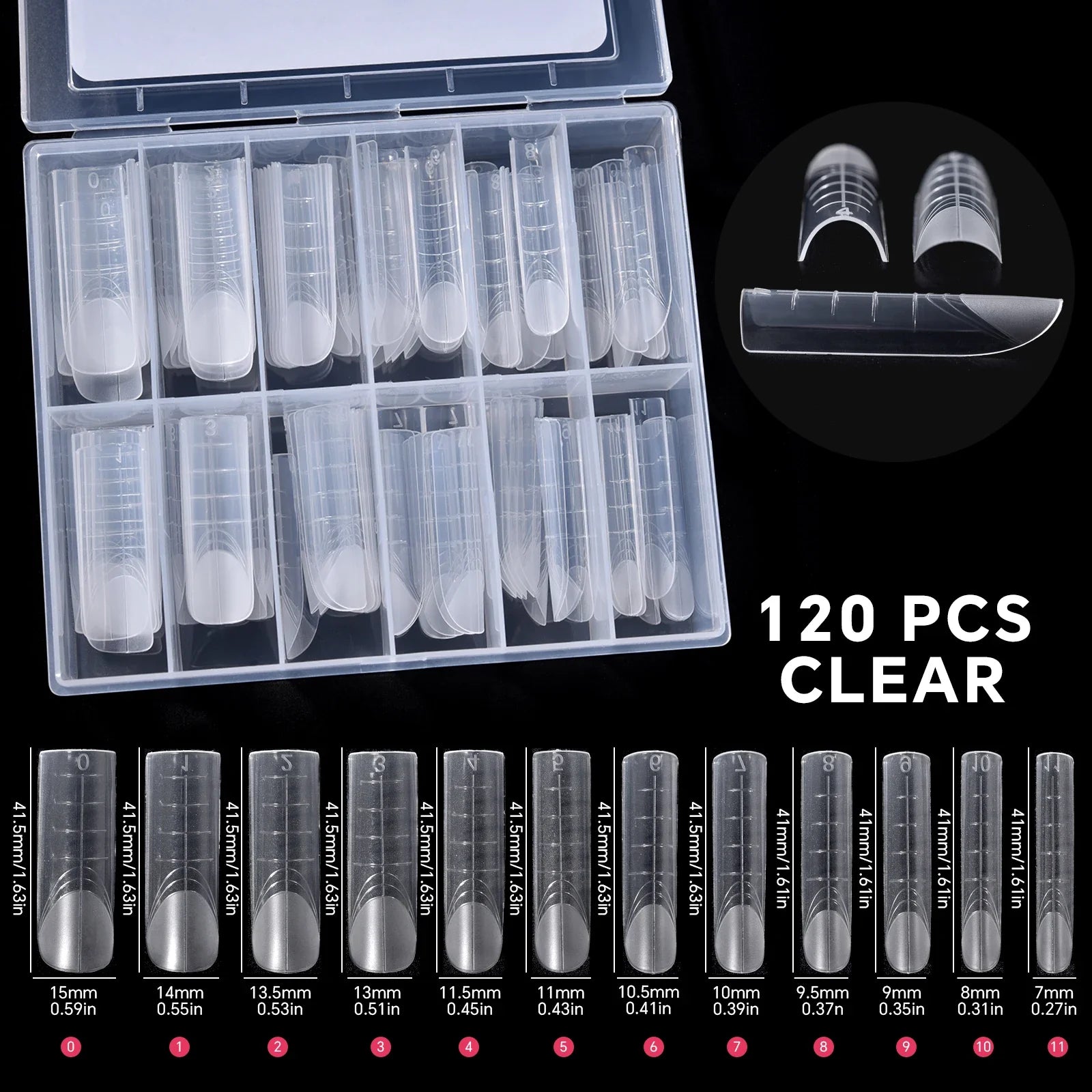 120Pcs Nail Forms For UV Gel Quick Building Extension Top Molds Dual Forms Acrylic Nail Art Tips Nails Accessories Tools