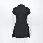 ALTGOTH Emo fashion sexy Mini Dress Women Streetwear Maxi Casual Elegant Party Basic Dresses 2024 New Alt Solid Casual Clubwear