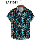 2024 Men's Shirts Creative Panda Printed Short Sleeve Shirt Men Street Summer Hawaii Beach Retro Harujuku For