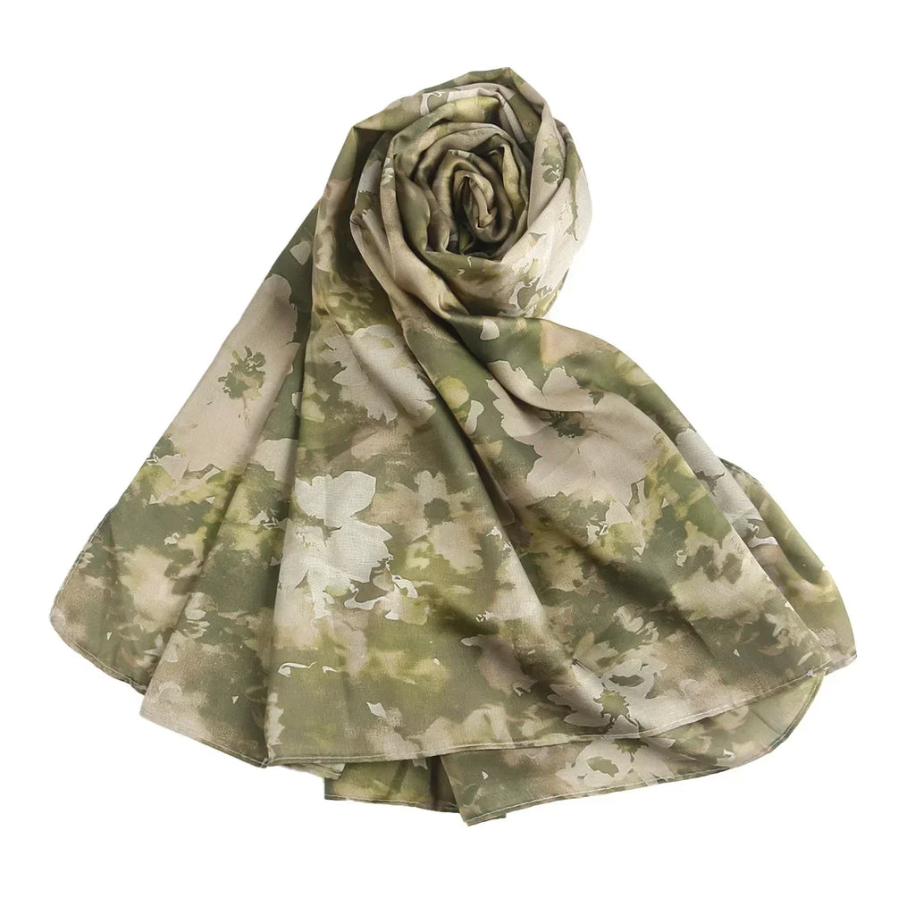 180×85cm Water Print Shawl Hijab Scarves Muslim Ethnic Woman Chiffon Silk Bandanas Printed Hijabs 2025