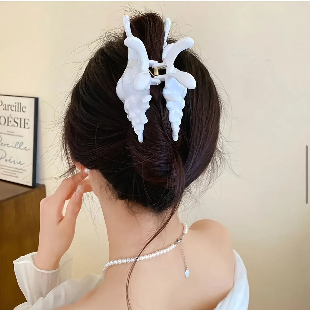 1pc creative design sense conch clip hair clip summer beach style shark clip ocean hair accessories hair grab party
