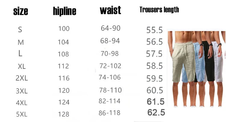 2025 New Summer New Men's Cotton Linen Breathable Shorts Hawaii Beach Pants Male Solid Color Trousers Loose Versatile Streetwear