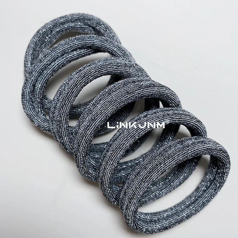 6PCS Women Glitter Hair Scrunchies Girls Elastic Hair Rubber Bands Hair Holder/Gum Hair Accessories Ponytail Hair Holders