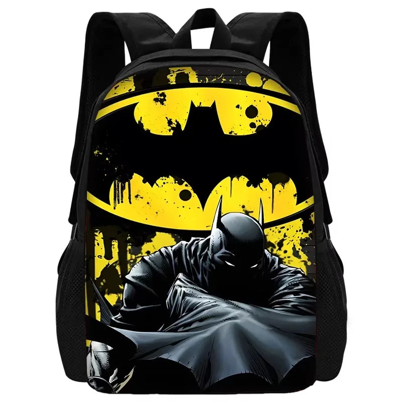 Child Superhero Batmans School Backpack with Lunch Bags ,Pencil Bags ,School Bags for Boys Girls Best Gift