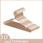 10pcs Aluminum Alloy Clothing Hanger Golden Durable Domestic Coat Supplies Organizer Wardrobe Organizer Clothing Storage Rack