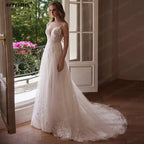 BEPEITHY Customized Strapless A Line Off Shoulder Long Sleeves Bride Ivory Wedding Dresses Glitter Court Train Bridal Gown 2025