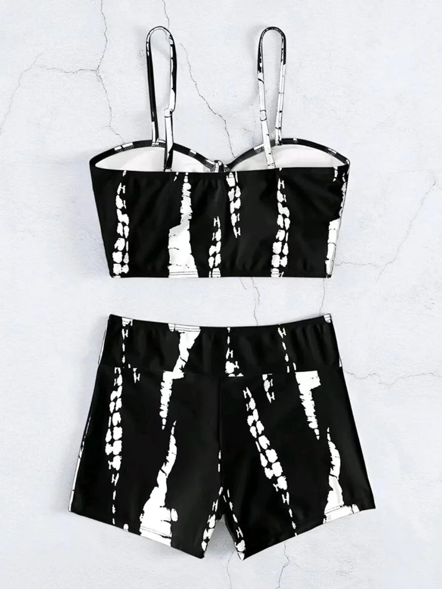 2025 Print High Waist String Two Piece Bikini Women Swimwear Female Swimsuit Bathers Bathing Swimming Suit Beachwear Summer