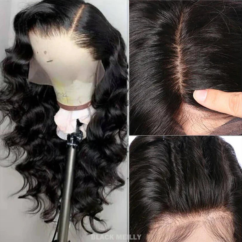 Body Wave Transparent Full Lace Human Hair Wigs with Silk Base Indian Remy Wavy Silk Top Full Lace Wig For Women Wavy