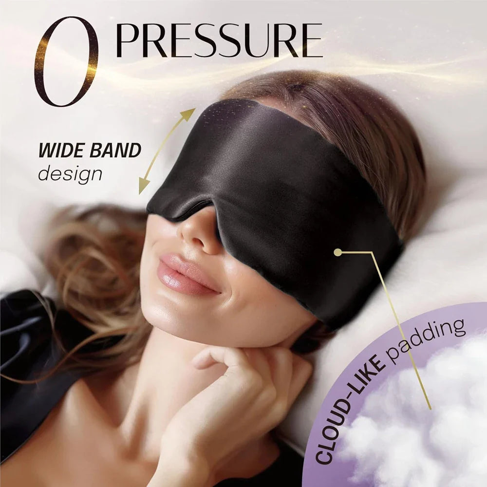 100% Mulberry Silk Sleeping Mask Eyepatch Blocking Light Eyemask Soft Padded Travel Sleeping Aid for Sleep Patch Slaapmasker