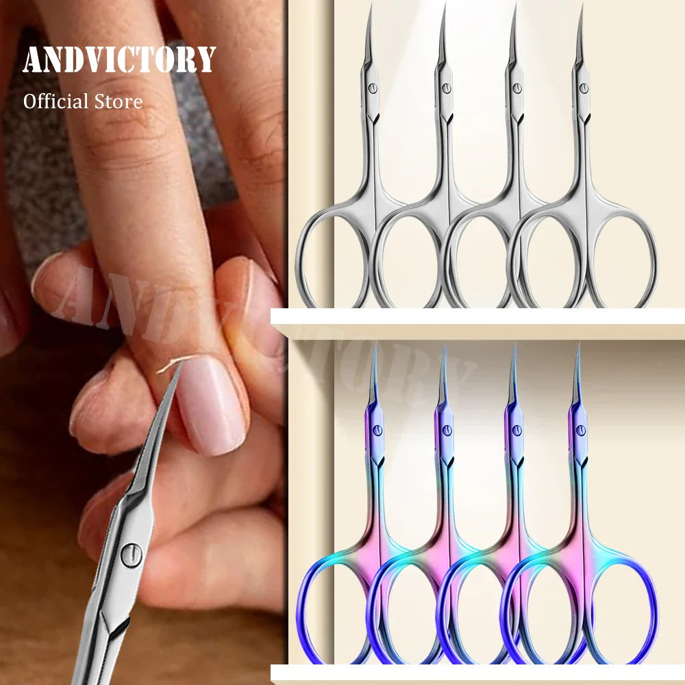 1/2/4Pcs Russian Cuticle Scissors Nipper Dead Skin Scissors Stainless Steel Manicure Pedicure Tools Nail Trimmer Clipper