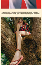 2025 Summer New Women's Square Toe Rubber Flip Flops Outdoor Beach Sandals Luxury Casual Slippers Size 35-42 Women's Shoes