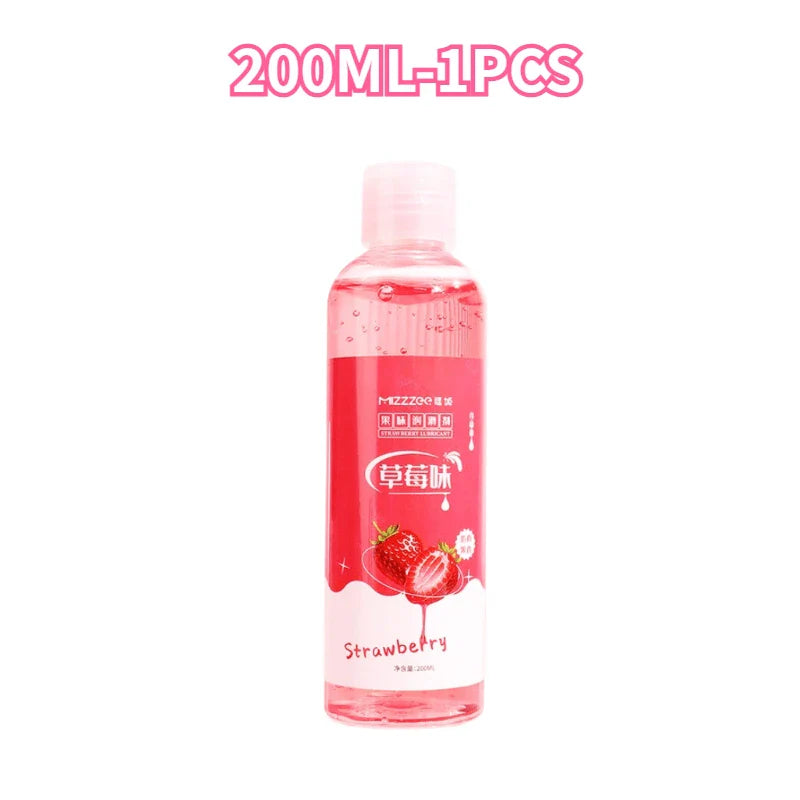 100/200ML Lickable Fruity Flavor Lubricant Oral Sex Strawberry Lubricating Fluid for Adult Sex Toys Vaginal Anal Lubrication 18+