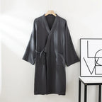 2025 Japanese New Spring/Summer Couple Kimono Robe 100% Cotton Crepe Cloth Men's and Women's Bathrobe Thin Home Sleeping Robe