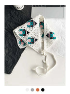 Halloween Costume Skeleton Ghost Bat Spider Web Personalized Knitted Crochet Headband Female Photo Photo Triangle Scarf Trendy