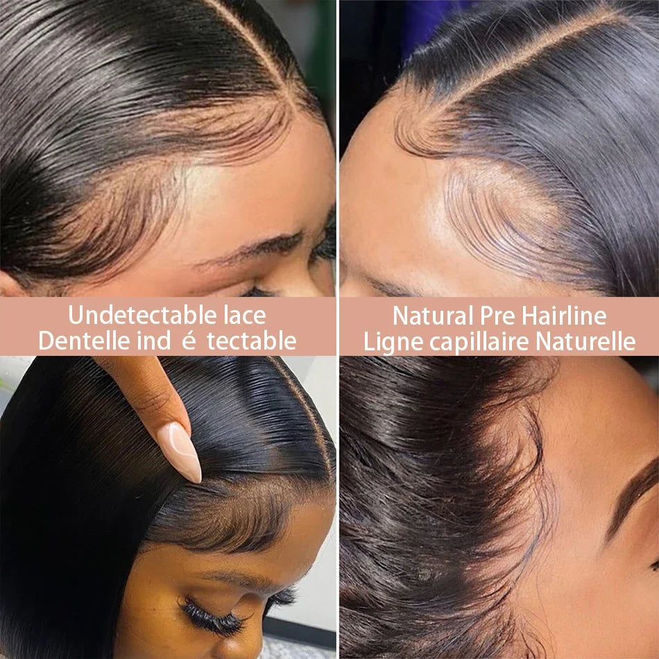 100% Human Hair Wig Glueless Braided Closure Hd Lace Frontal Wig Pre Cut Vietnamese Straight Short Bob Lace Front Wig for Women