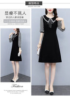 2025 New Spring Autumn Wear Temperament Small Flavor Style Slim Skirt Doll Collar Fashion Dress Women
