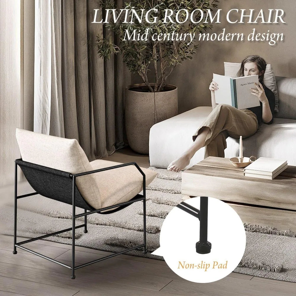 Accent Chair Living Room Chairs Accent Chairs Set of 2 Comfy Reading Chair for Bedroom Upholstered Lounge Chair Mid Century