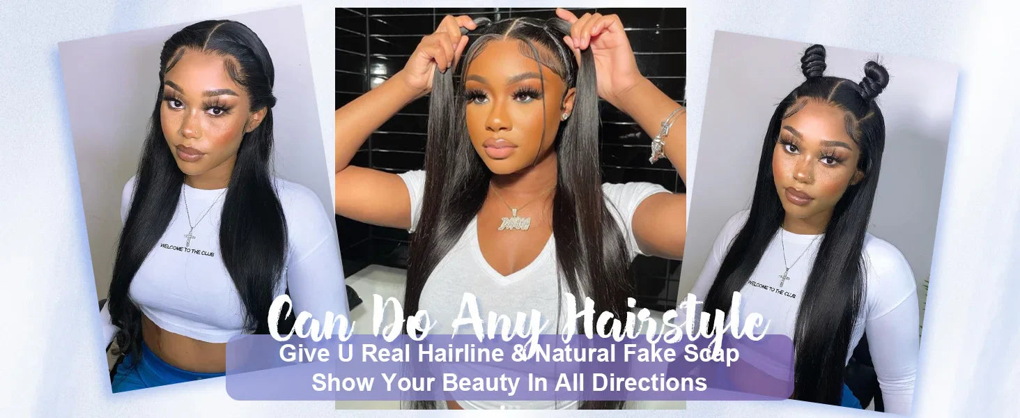 360 Full Lace Wig Bone Straight Human Hair Wigs 30 Inch 13x6 HD Transparent Front Lace Human Hair Wig Brazilian Remy Closure Wig