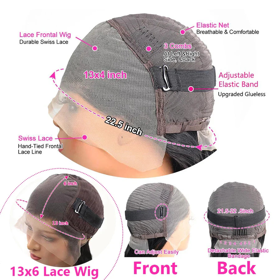 360 Full  Lace Frontal Wig 13x6 Straight Glueless Lace Front Wig Brazilian Human Hair Wigs For Black Women 13x4 Lace Wig