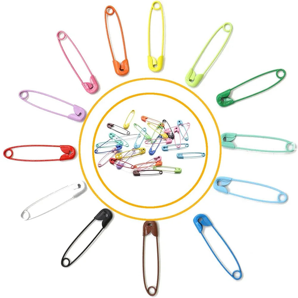 30pcs 6x30mm Colorful High Quality Safety Pins Paper Clip DIY Sewing Tools Metal Needles Large Safety Pin Brooch Accessories