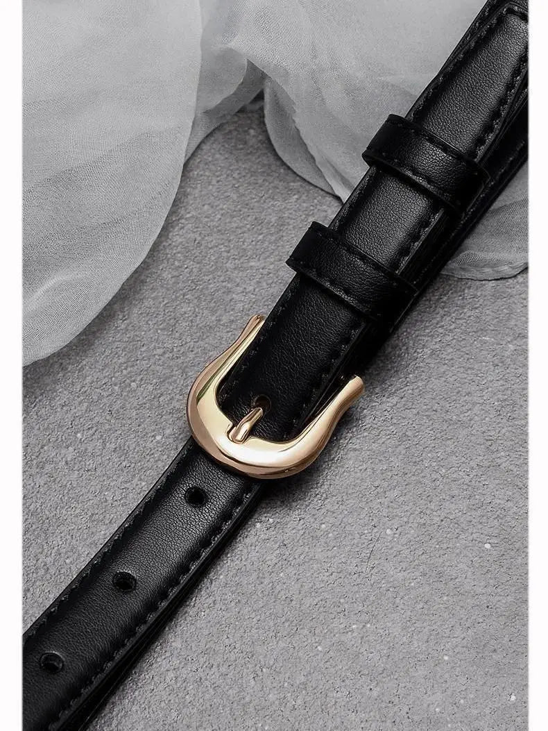 Belt female models super leather hundred with 2023 new belt ladies pin buckle fashion decoration jeans belt cowhide simple