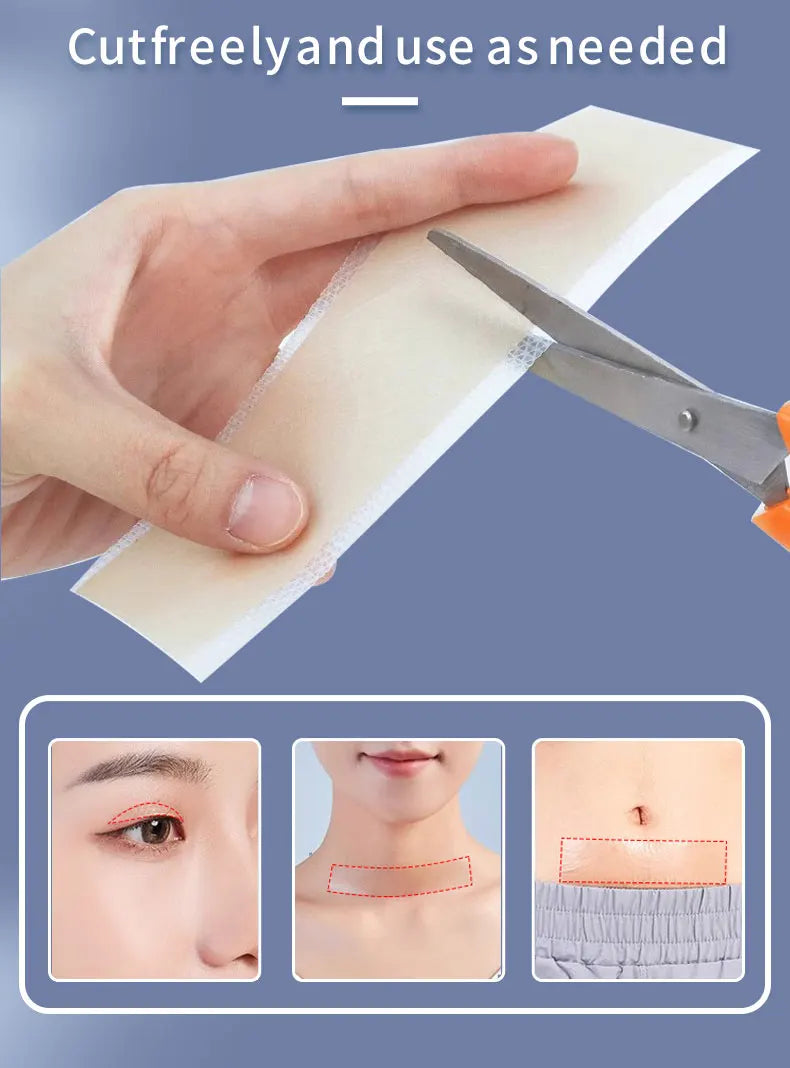 4x15cm 3pcs Silicone Scar sheet Self-Adhesive Scar Cover Tape Scalable for Burn Injury C-Section Keloid Skin Care