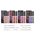 3pcs Glitter Lipstick Set Waterproof Sexy Blue Purple Black Lip Gloss Shiny Lip Tint Halloween Lip Makeup Tool Korean Cosmetics