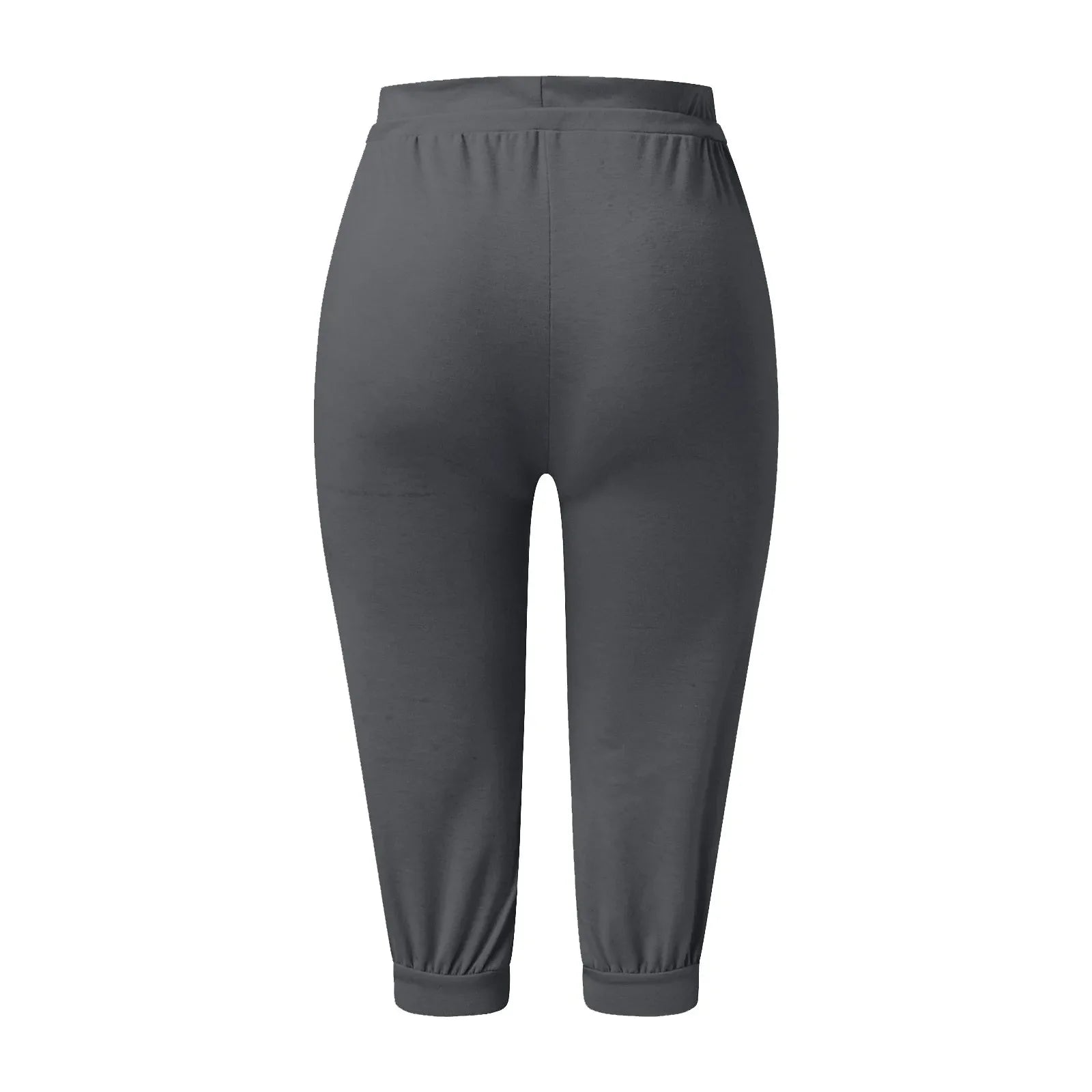 Classic Solid Color Jogging Pants Women Cotton Linen Capris Trousers Bandage Double Pocket Pants Summer Beach Vacation Wear