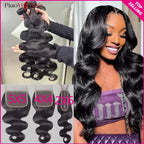 Body Wave Bundles And Closure Human Hair Bundles With Closure 20 22 24 Inch  Raw Human Hair Weave Extensions Closure Human Hair