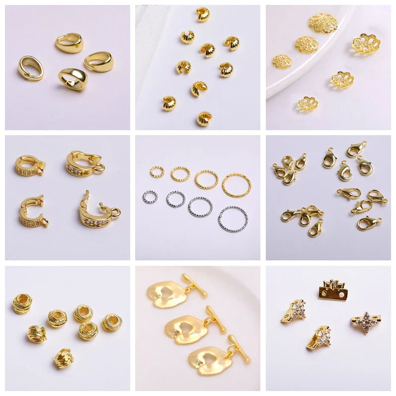 18K Gold Plated Split Rings Connecting Ring Brass Open Jump Rings Accessories For Jewelry DIY Jewelry Material Wholesale