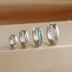 4PCS Set Stainless Steel Huggie Minimal Hoop Earrings 6/8/10mm Crystal Zirconia Helix Tragus Cartilage Earrings Piercing Jewelry