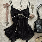 Aesthetic Slim Dress Harajuku Y2K Women Polka dot skirt Chic Maiden Frock Hot Girl Classic Fashion Classic Korean emo Sundress