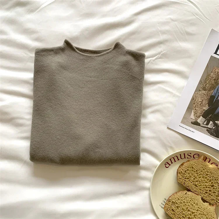 2025 Women Turtleneck Knitted Pullovers Solid Sweater Harajuku Korean Soft Warm Knitwear Autumn Winter Fashion Slim Jumpers Tops